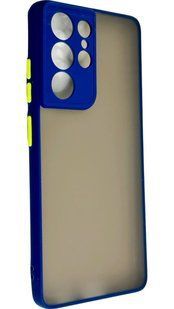 TPU чехол накладка Matte Color Case для Samsung Galaxy S21 Ultra синий 092195 фото