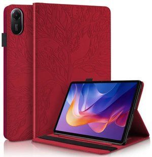Чехол книжка Wood book на планшет Xiaomi Redmi Pad 2 (11") / красный 099984 фото