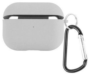 Силіконовий чохол із карабіном для AirPods 4 / сірий 201811 фото