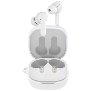 Силиконовый чехол с карабином для Xiaomi QCY T13 (на сяоми ксу т13) белый 84659 фото