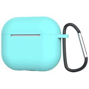 Силіконовий чохол із карабіном для AirPods 3 (2021) (на аїрбос 3) блакитний 084908 фото