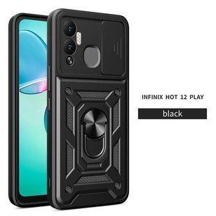 PC + TPU чехол Camshield Armor для Infinix Hot 12 Play / черный 089234 фото