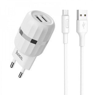 СЗУ Hoco C41A Charger + Cable (Micro) 2.4A 2USB 16933 фото