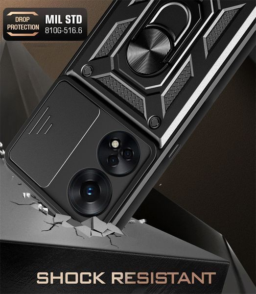 PC + TPU чехол Camshield armor для Oppo Reno 8T / черный 89435 фото