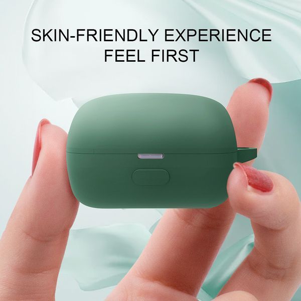 Силіконовий чохол із карабіном для Sony LinkBuds WFL900 зелений 89639 фото