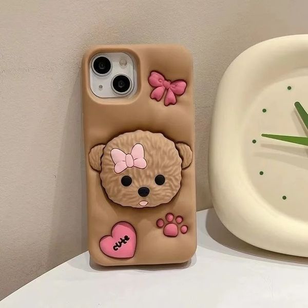 Силиконовый 3D чехол Cute Poodle для iPhone 11 / коричневый 099458 фото