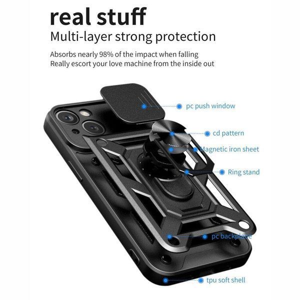 PC + TPU чохол Camshield armor для iPhone 15 / зелений 093646 фото