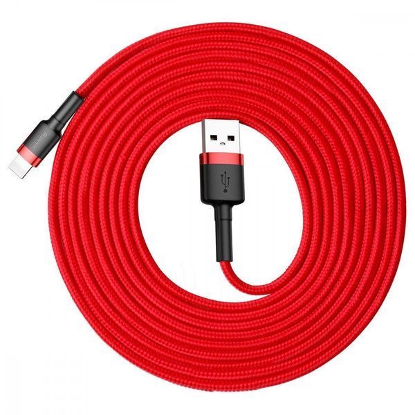 USB кабель Baseus Cafule Lightning Cable 2A (3m) (черный и красный) 80633 фото
