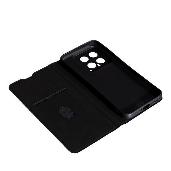 Шкіряний чохол книжка Fibra case на Xiaomi 14 / чорний 097020 фото