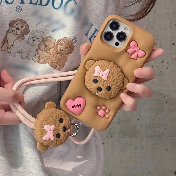 Силиконовый 3D чехол Cute Poodle для iPhone 11 / коричневый 099458 фото