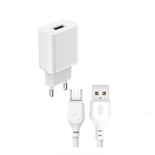 СЗП XO L99 + кабель MicroUSB (1 USB 2.4 A) білий 87162 фото
