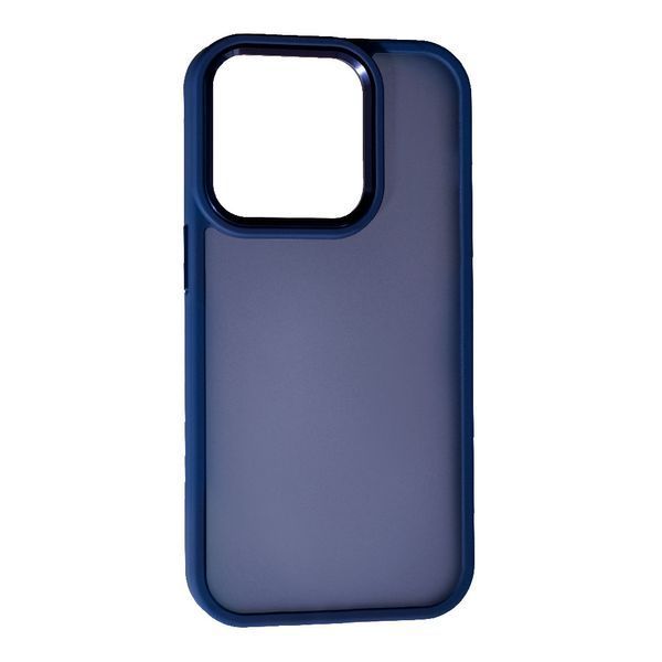 TPU чохол Matte Metal Buttons на iPhone 14 Pro Max (на айфон 14 про макс) темно-синій 086617 фото