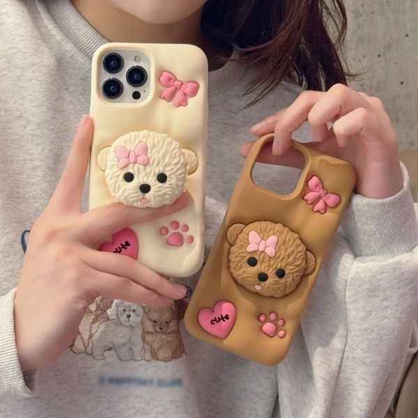 Силиконовый 3D чехол Cute Poodle для iPhone 11 / коричневый 099458 фото