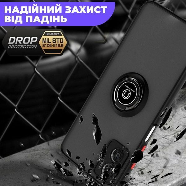 TPU чехол накладка Matte Ring Magnit для Motorola G32 черный 094801 фото