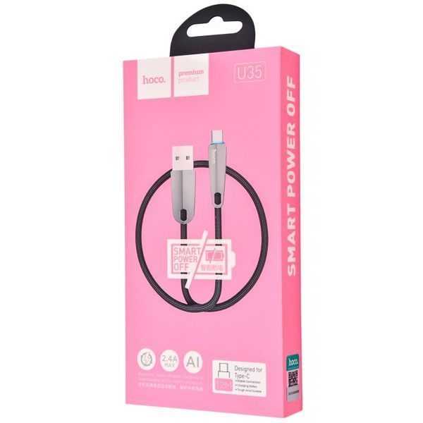 USB кабель на Type-C Hoco U35 Space Shuttle Smart Power Off (1.2m) (4 цвета) 16684 фото