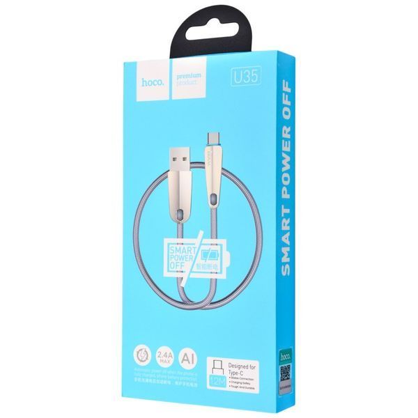 USB кабель на Type-C Hoco U35 Space Shuttle Smart Power Off (1.2m) (4 цвета) 16684 фото