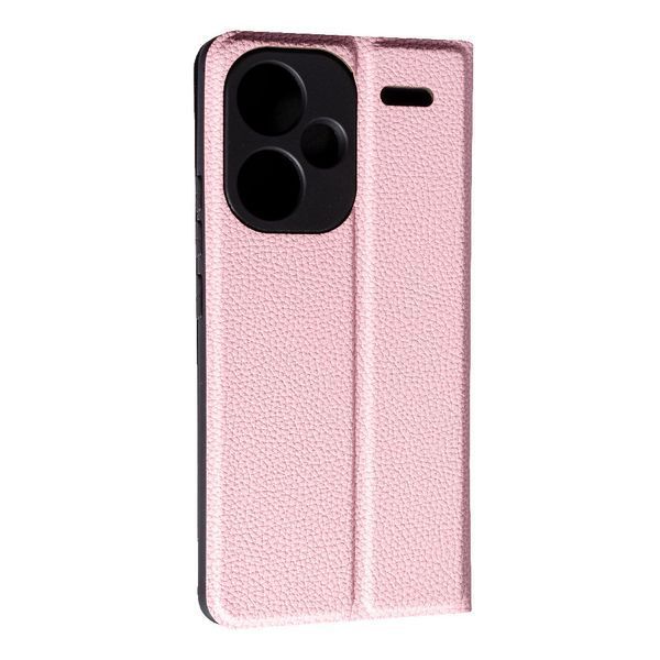 Шкіряний чохол-книжка Fibra case на Xiaomi Redmi Note 13 Pro Plus (5G) / рожевий 095882 фото