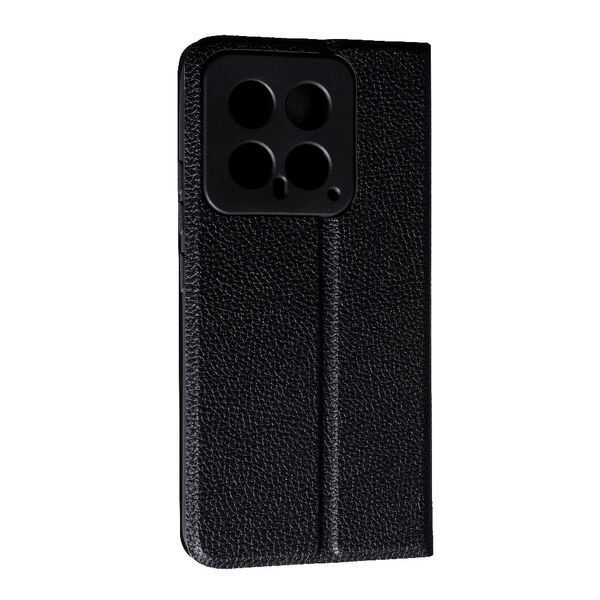 Шкіряний чохол книжка Fibra case на Xiaomi 14 / чорний 097020 фото