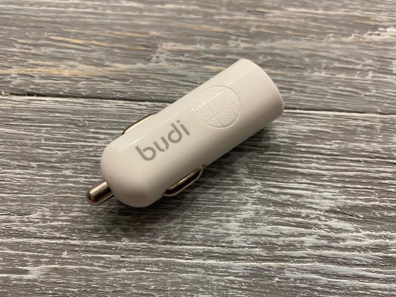 Автомобільний зарядний пристрій Budi (12 Вт, 2,4 А) білий 81551 фото