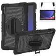 PC + TPU чехол Carbon Armor Cover Tablet на Samsung Galaxy Tab S8 Plus / Tab S7 FE (12.4") / чорний