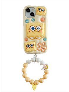 Силіконовий 3D чохол SpongeBob love для iPhone XR/з ремінцем 099306 фото