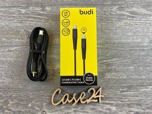 USB-кабель Budi на Type-C to Type-C (2.4 А) 1,2m чорний 83719 фото