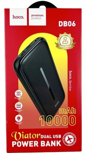 Повербанк Power Bank Hoco DB06 10000 mAh черный 086568 фото