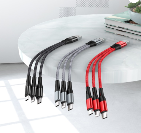 Універсальний кабель HOCO X47 3in1 на Micro-usb, Lightning, Type-C (0.25m) (3 кольори) 84183 фото