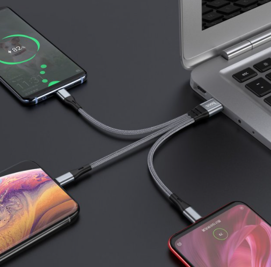 Універсальний кабель HOCO X47 3in1 на Micro-usb, Lightning, Type-C (0.25m) (3 кольори) 84183 фото