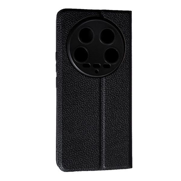 Шкіряний чохол книжка Fibra case на Xiaomi 14 Ultra / чорний 097021 фото