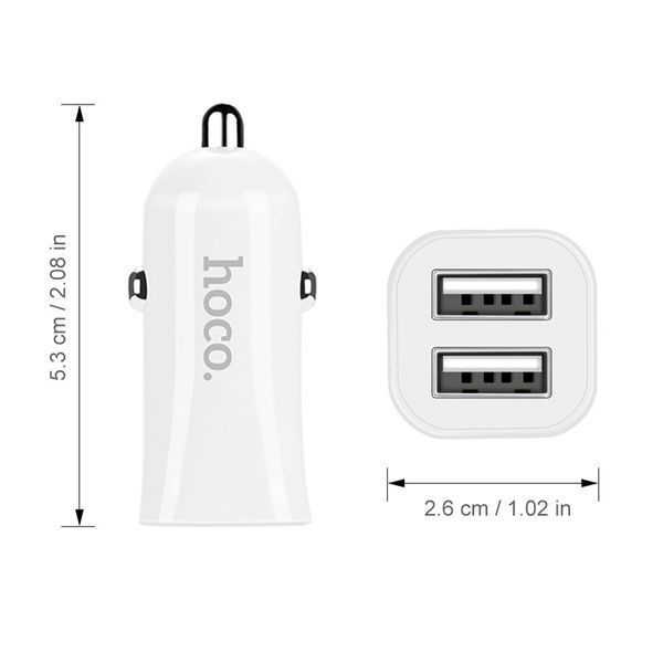 Автомобільна зарядка HOCO Z12 Elite на 2 USB (2.4 A) Micro Set (2 кольори) 51133 фото