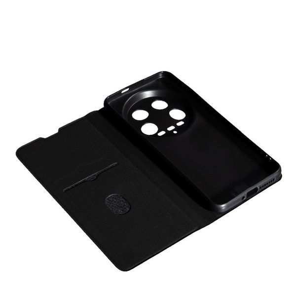 Шкіряний чохол книжка Fibra case на Xiaomi 14 Ultra / чорний 097021 фото