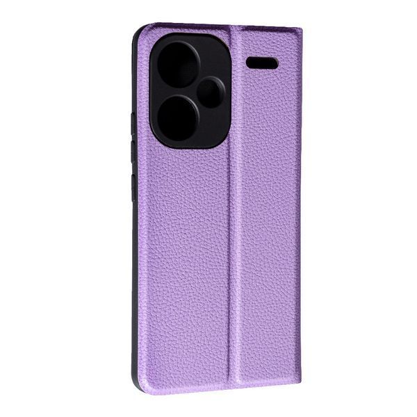 Кожаный чехол книжка Fibra case на Xiaomi Redmi Note 13 Pro Plus (5G) / фиолетовый 095883 фото