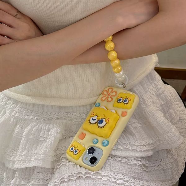 Силіконовий 3D чохол SpongeBob love для iPhone XR/з ремінцем 099306 фото