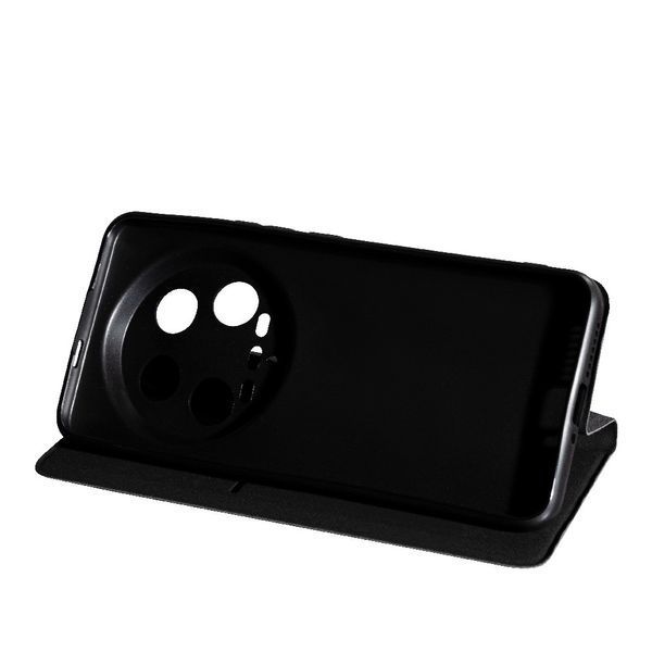 Шкіряний чохол книжка Fibra case на Xiaomi 14 Ultra / чорний 097021 фото