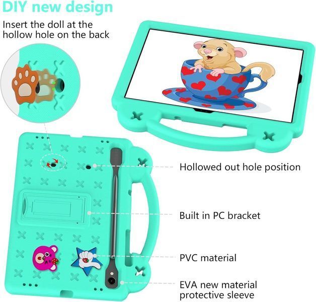Чохол Junior Case Tablet на планшет Samsung Galaxy Tab S8 Plus / Tab S7 FE (12.4") / бірюзовий 099006 фото