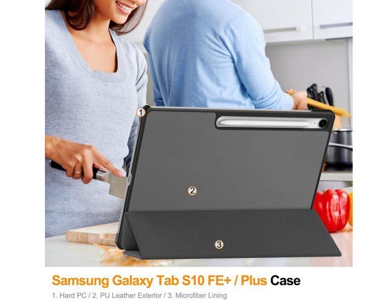 Чохол книжка Crazy Horse на планшет Samsung Galaxy Tab S10 FE Plus (13.1") / чорний 099258 фото