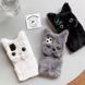 Чохол пухнастий Fluffy Cat на iPhone 16 / чорний 098145 фото 4