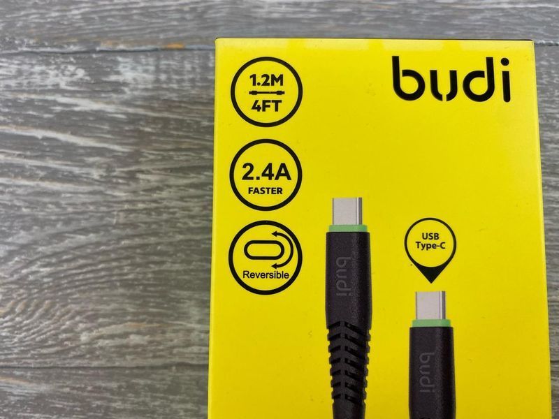USB-кабель Budi на Type-C to Type-C (2.4 А) 1,2m чорний 83719 фото