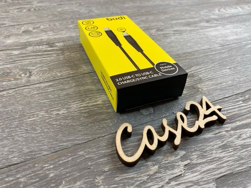 USB-кабель Budi на Type-C to Type-C (2.4 А) 1,2m чорний 83719 фото