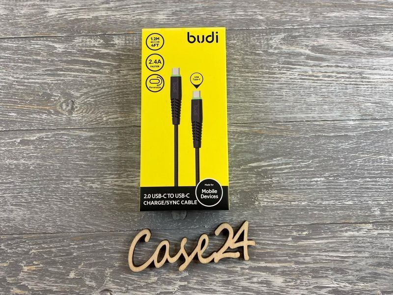 USB-кабель Budi на Type-C to Type-C (2.4 А) 1,2m чорний 83719 фото