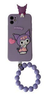 Силиконовый 3D чехол SpongeBob love для iPhone 11 / с ремешком / фиолетовый 202751 фото