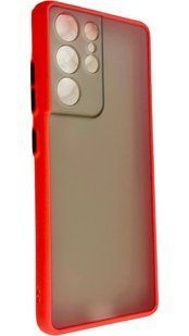 TPU чехол накладка Matte Color Case для Samsung Galaxy S21 Ultra красный 092197 фото