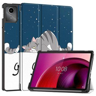 Кожаный чехол книжка Crazy Horse для Lenovo Xiaoxin Pad 2024 (11") / good night 094725 фото