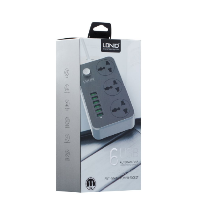 Мережевий подовжувач LDNIO SC3604 6USB 3.4A 81271 фото