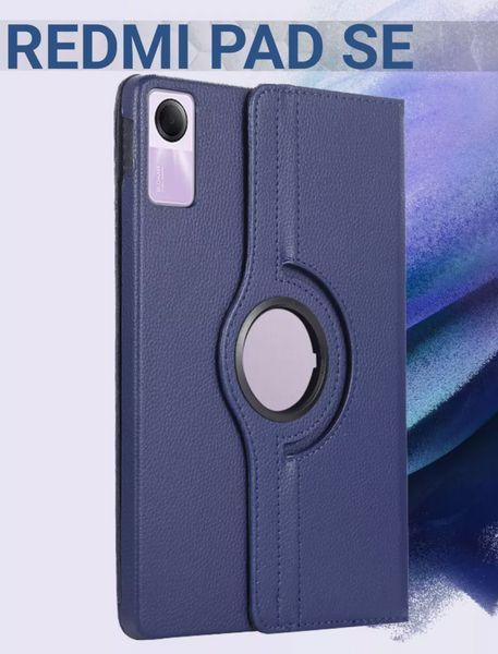 Шкіряний чохол-книжка 360 на Xiaomi Redmi Pad SE (11") / синій 093009 фото