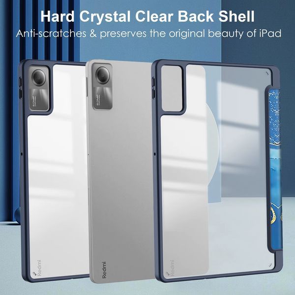 Чехол книжка Marble case на планшет Xiaomi Redmi Pad SE (11") / голубой 098818 фото