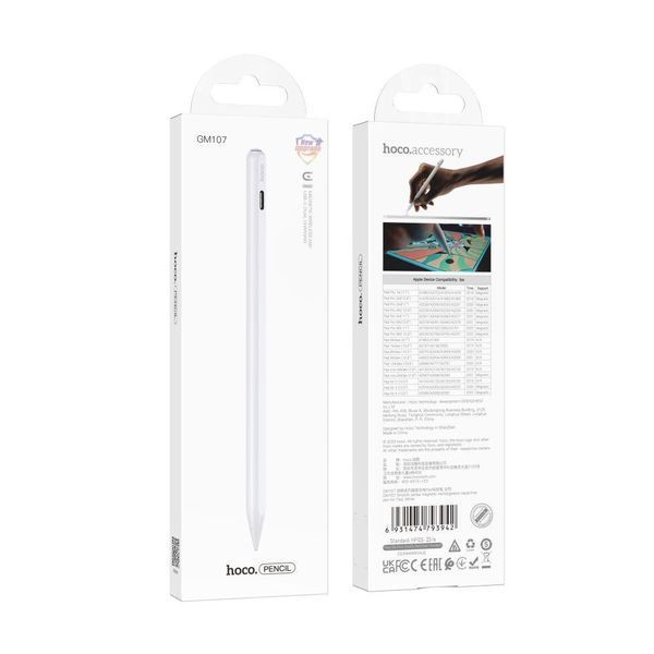 Стилус HOCO GM107 Magnetic Charging iPad белый 094321 фото