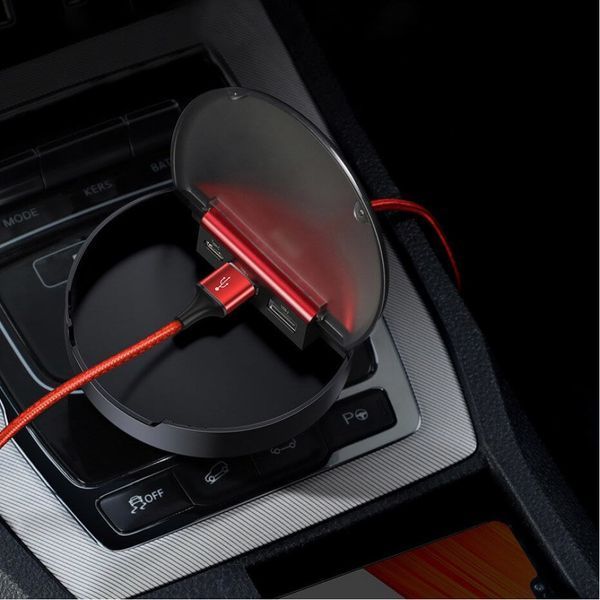 USB кабель Baseus Car Sharing Station 3-in-1 Cable (черный и красный) 80635 фото