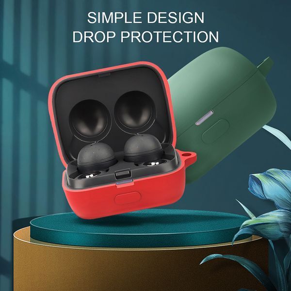 Силіконовий чохол із карабіном для Sony LinkBuds WFL900 чорний 89641 фото